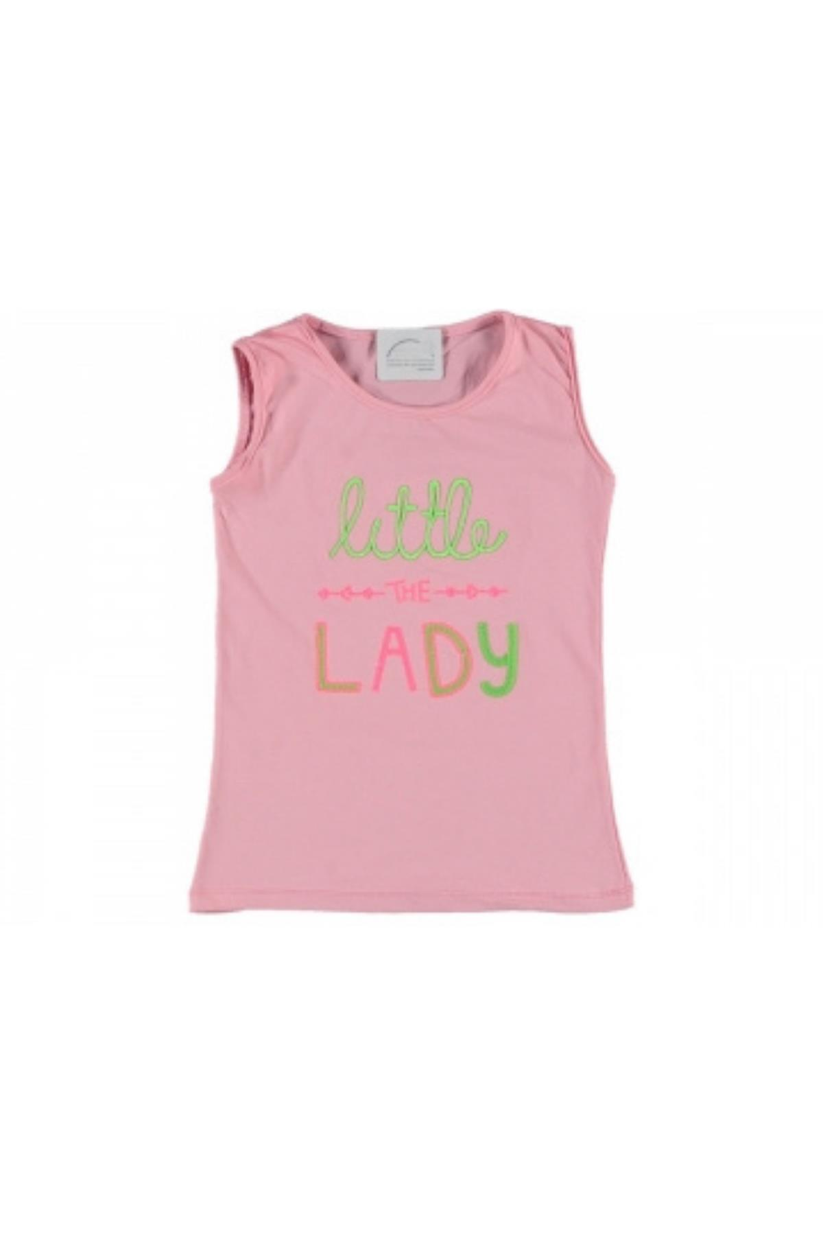 Pundikids Kız Çocuk Askılı T-shirt Pembe - 11 - 12 Yaş