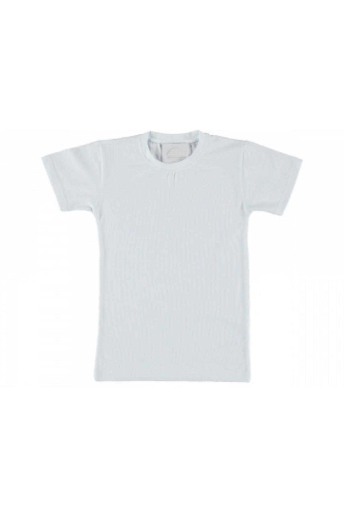 Pundikids Unisex Düz Beyaz T-shirt Beyaz - 3 - 4 Yaş