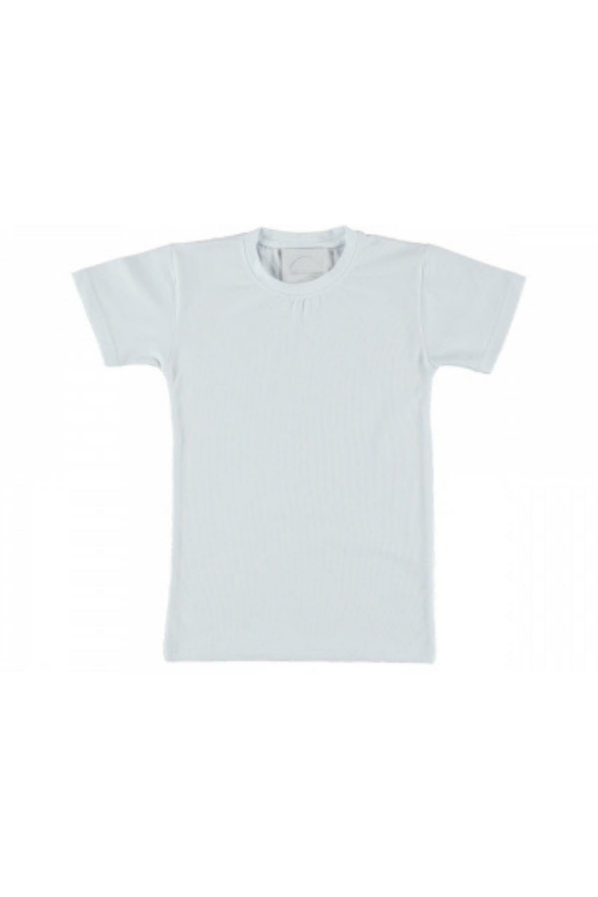 Pundikids Unisex Düz Beyaz T-shirt Beyaz - 6 - 7 Yaş