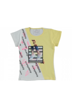 Pundikids Kız Çocuk Baskılı T-shirt Sarı - 9 - 10 Yaş