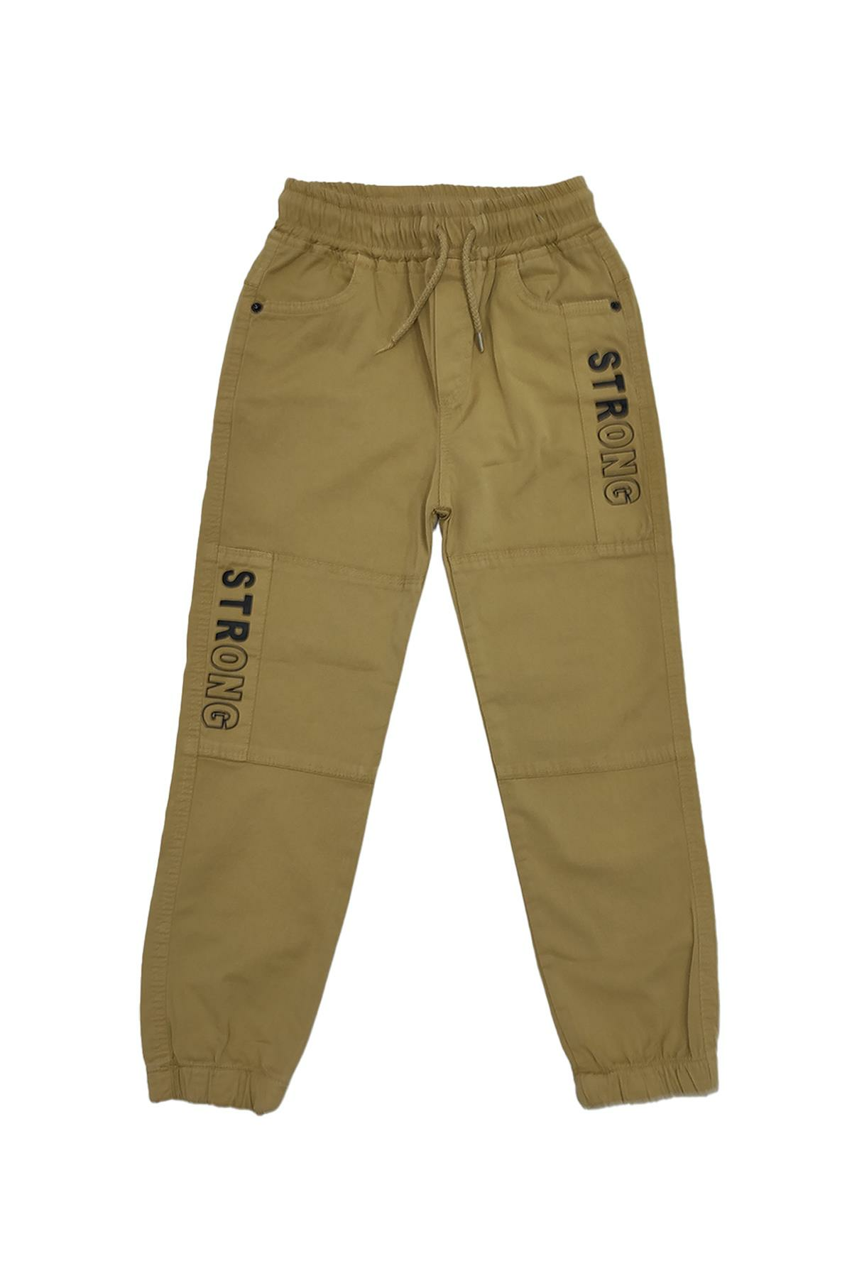 Pundikids Bel Paça Lastikli Keten Kargo Pantolon HARDAL - 8 - 9 Yaş