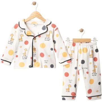 PUANLI ZÜRAFA BASKILI PİJAMA TAKIMI