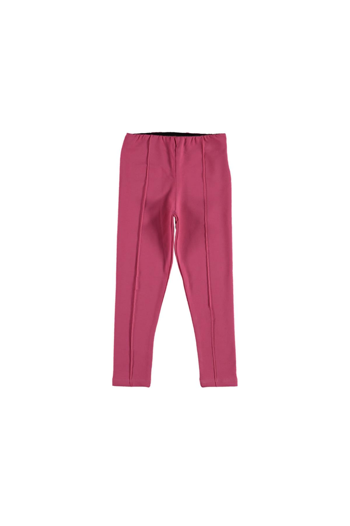 Pundikids Fermuarlı Çımalı Şardonsuz Tayt Pembe - 7 - 8 Yaş