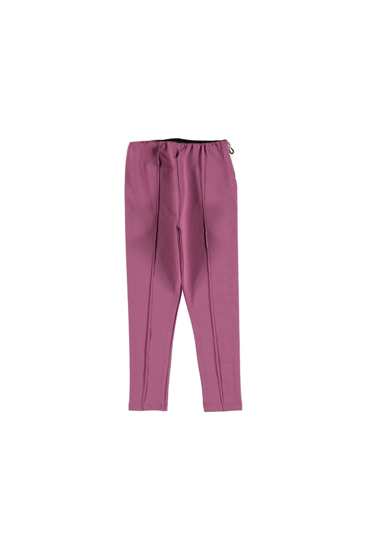 Pundikids Fermuarlı Çımalı Şardonsuz Tayt PUDRA - 3 - 4 Yaş