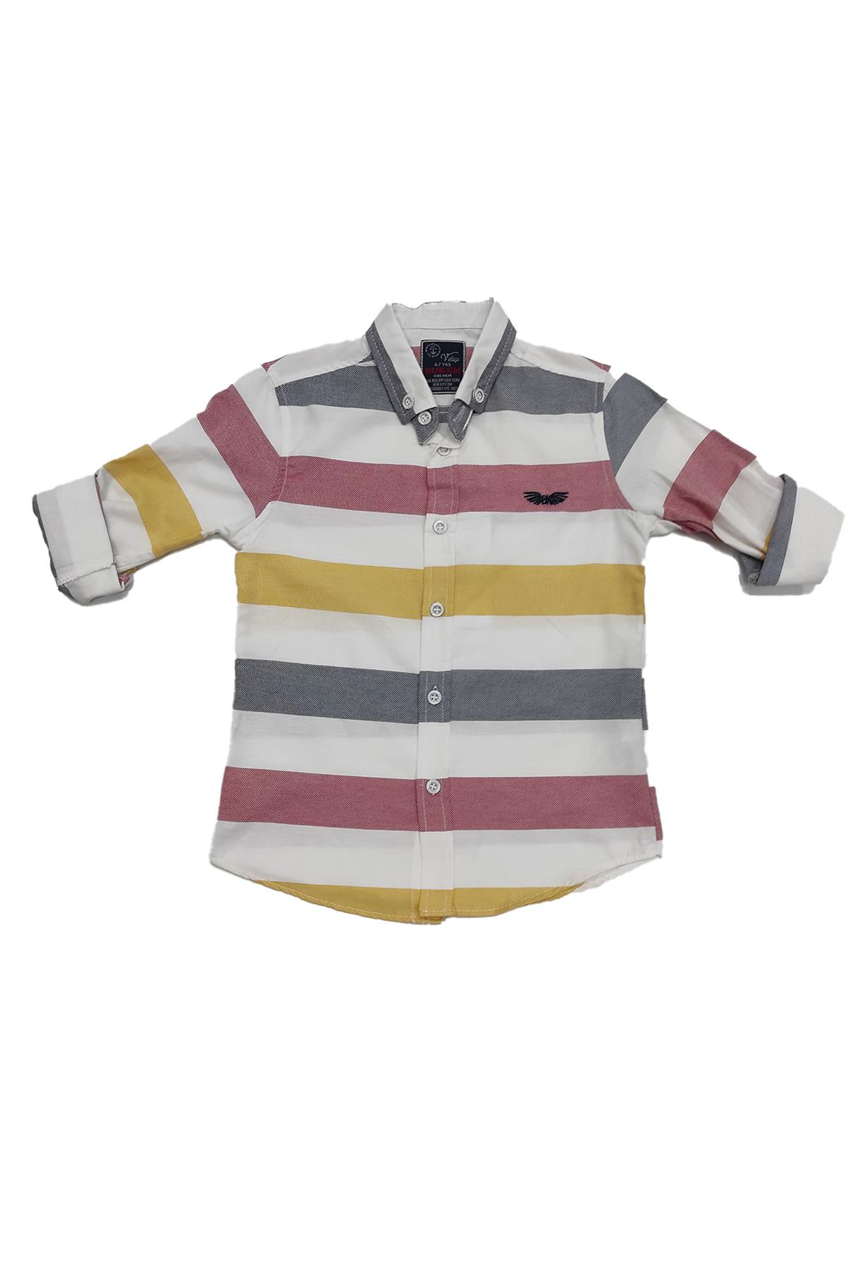 Pundikids Erkek Çocuk Katlama Kol Gömlek Çok Renkli - 10 - 11 Yaş