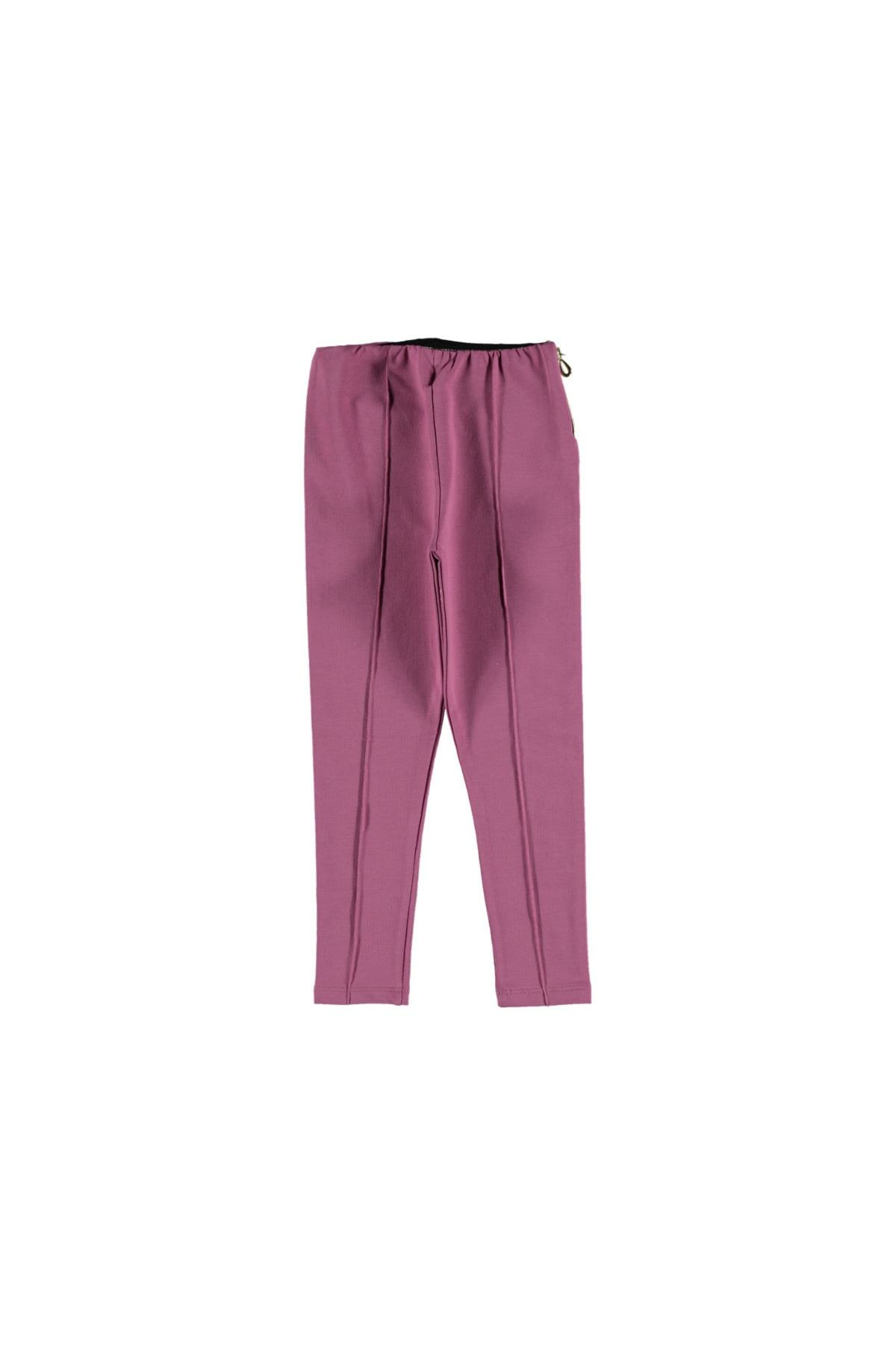 Pundikids Fermuarlı Çımalı Şardonsuz Tayt PUDRA - 7 - 8 Yaş