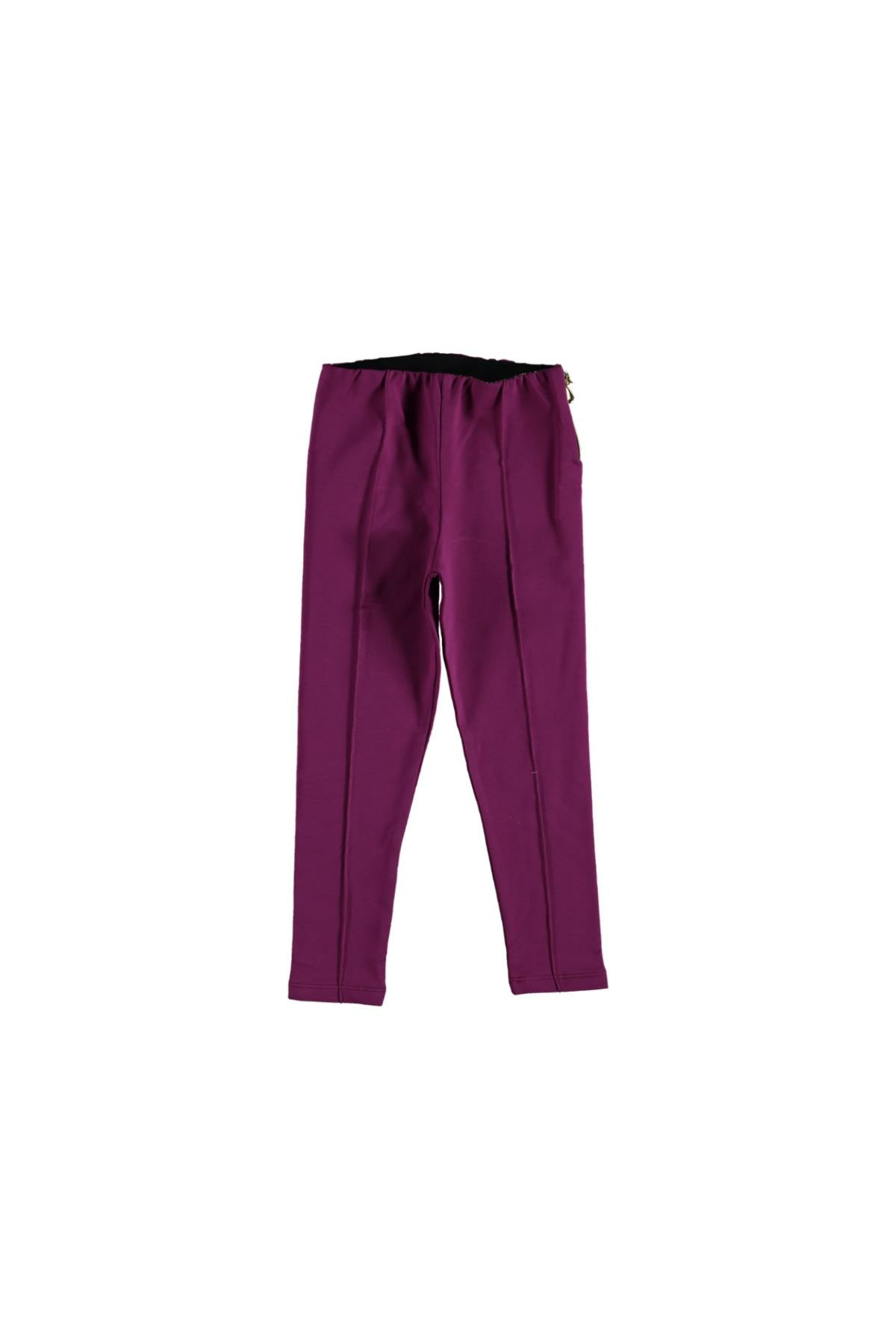 Pundikids Fermuarlı Çımalı Şardonsuz Tayt Fuşya - 5 - 6 Yaş