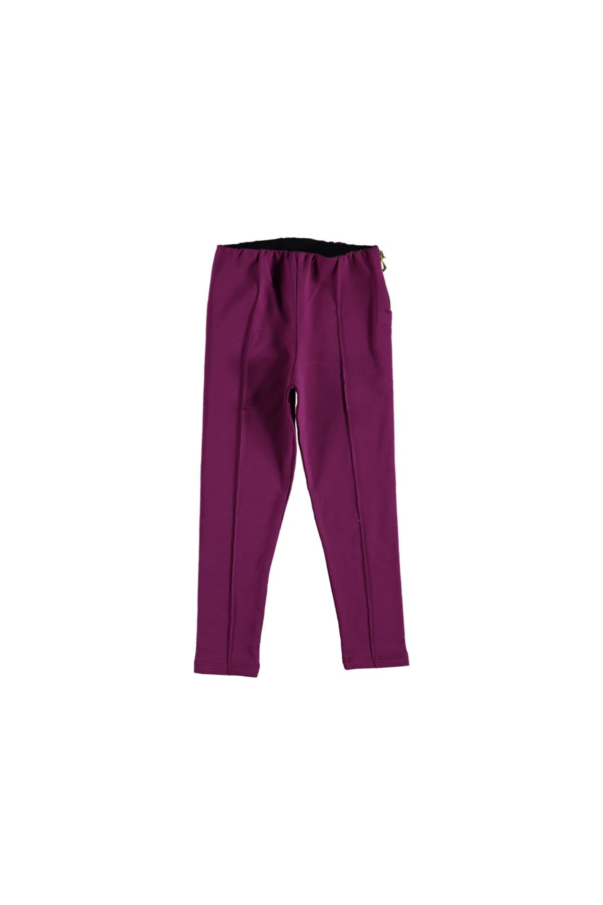 Pundikids Fermuarlı Çımalı Şardonsuz Tayt Fuşya - 7 - 8 Yaş