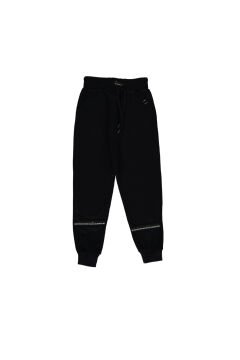 Kız Çocuk Paça Fileli Eşofman Altı Siyah - 6 Yaş