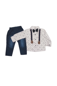 Pundikids Erkek Çocuk Papyonlu Askılı Takım Lacivert - 3 Yaş