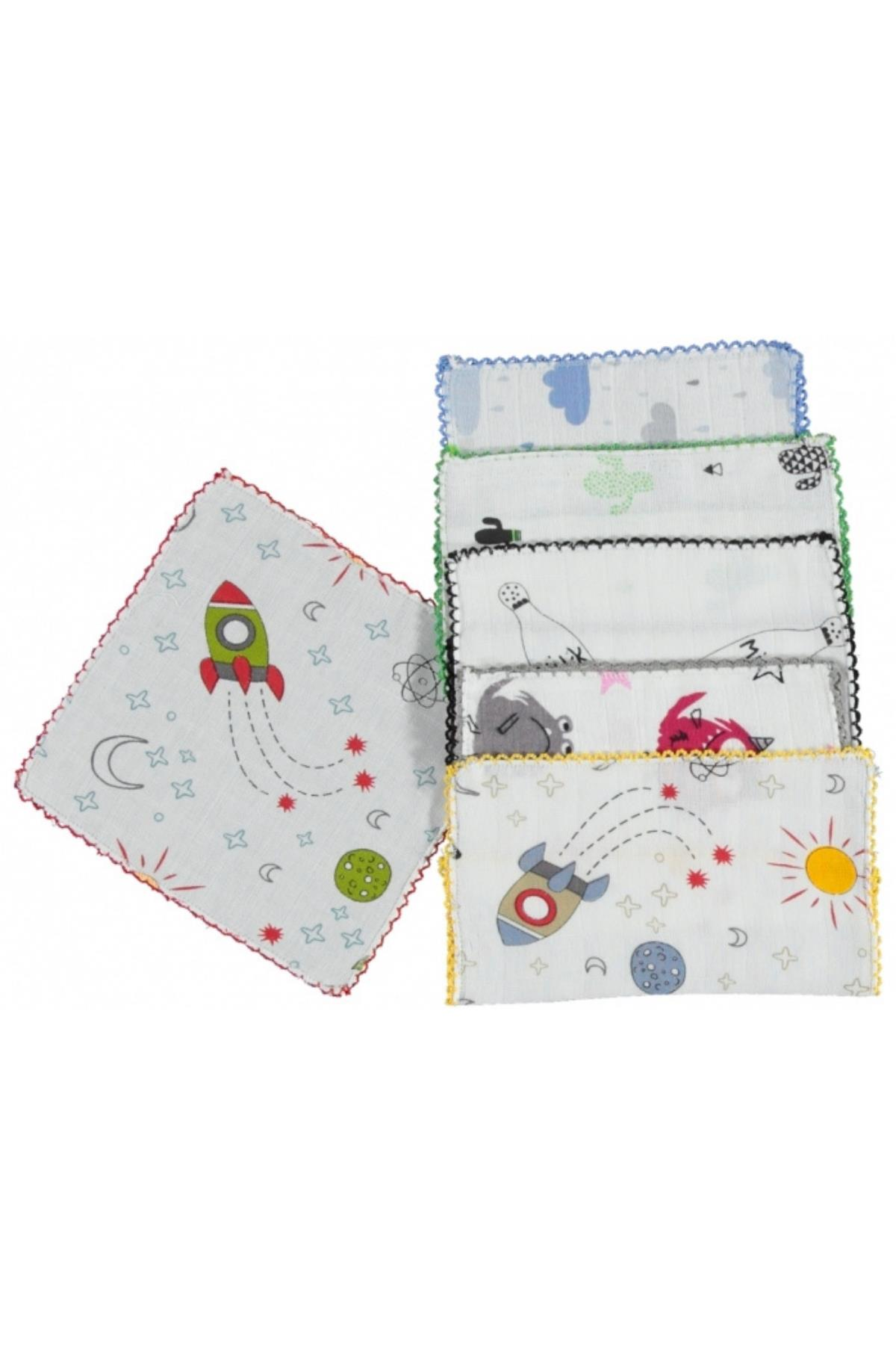 Pundikids Bebek 6'Lı Müslin Ağız Silme Mendili Pembe - STANDART