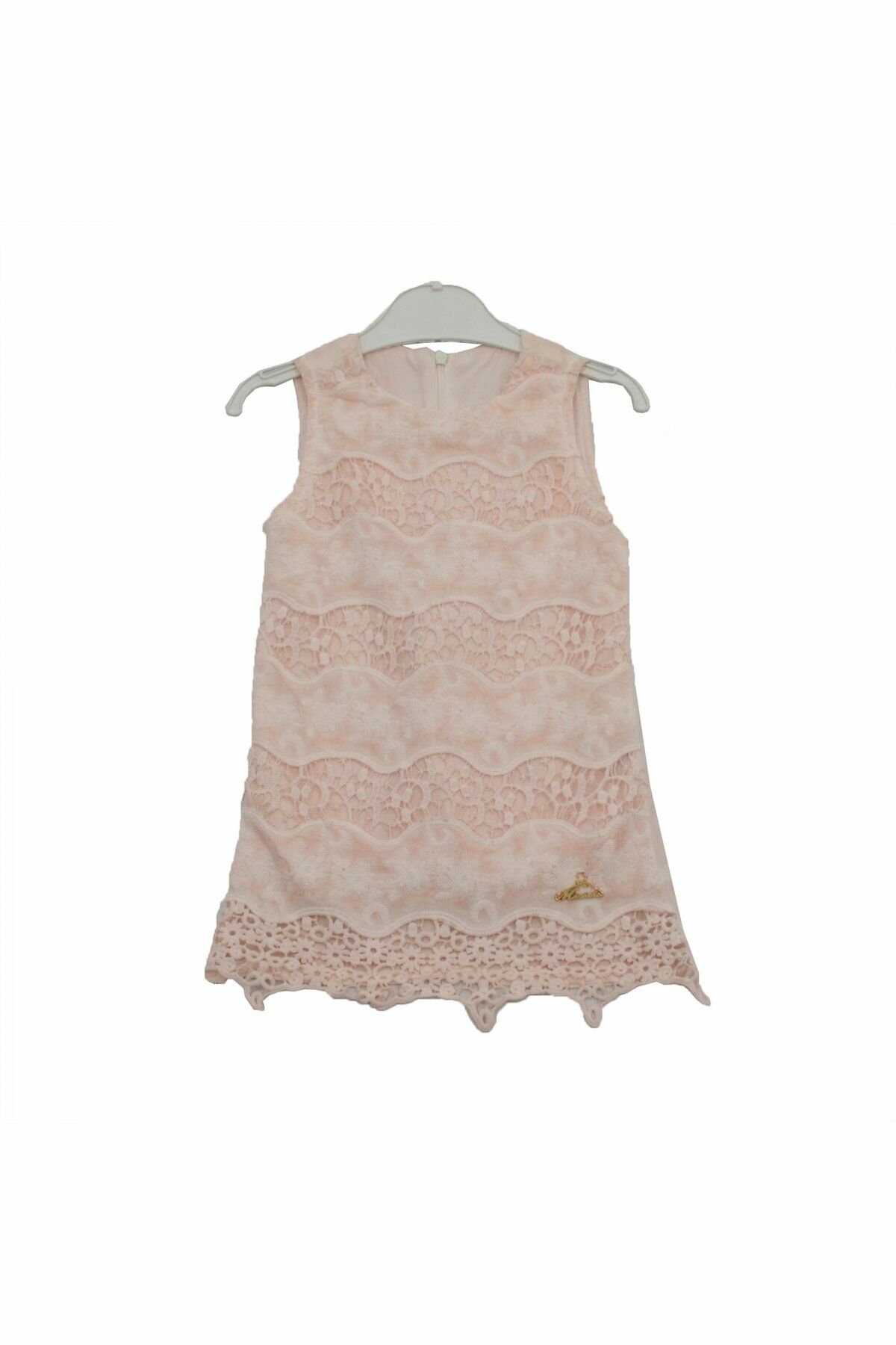 Mila Dantel İşlemeli İçi Astarlı Kız Çocuk Elbise