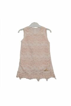 Mila Dantel İşlemeli İçi Astarlı Kız Çocuk Elbise