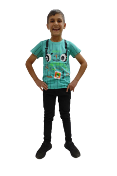 Pundikids Erkek Çocuk Baskılı Tişört Yeşil - 7 - 8 Yaş