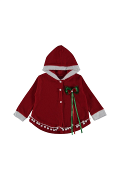 Pundikids Kız Çocuk Noel Pelerin Kırmızı - 1 - 2 Yaş