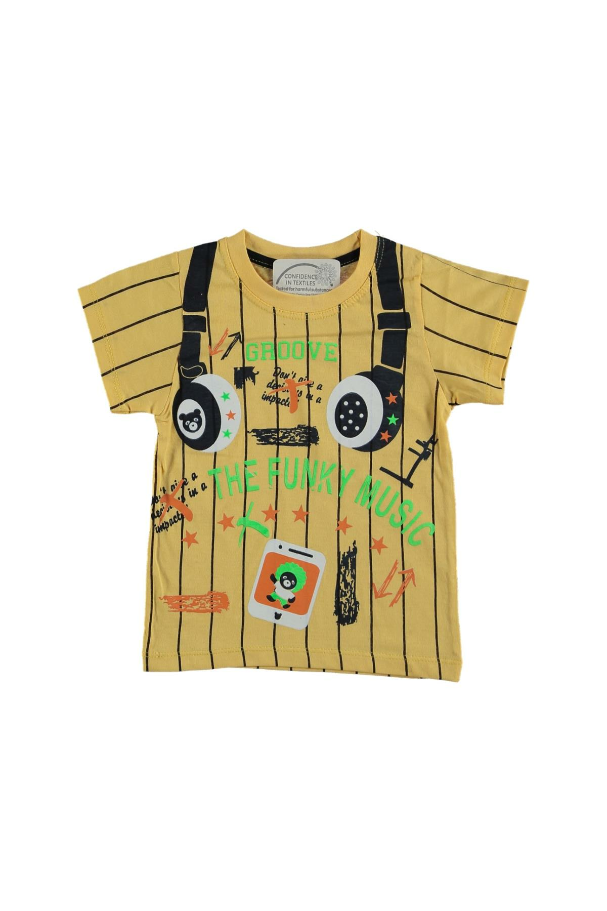 Pundikids Erkek Çocuk Baskılı Tişört Sarı - 8 - 9 Yaş