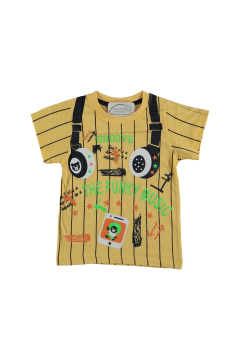 Pundikids Erkek Çocuk Baskılı Tişört Sarı - 10 - 11 Yaş