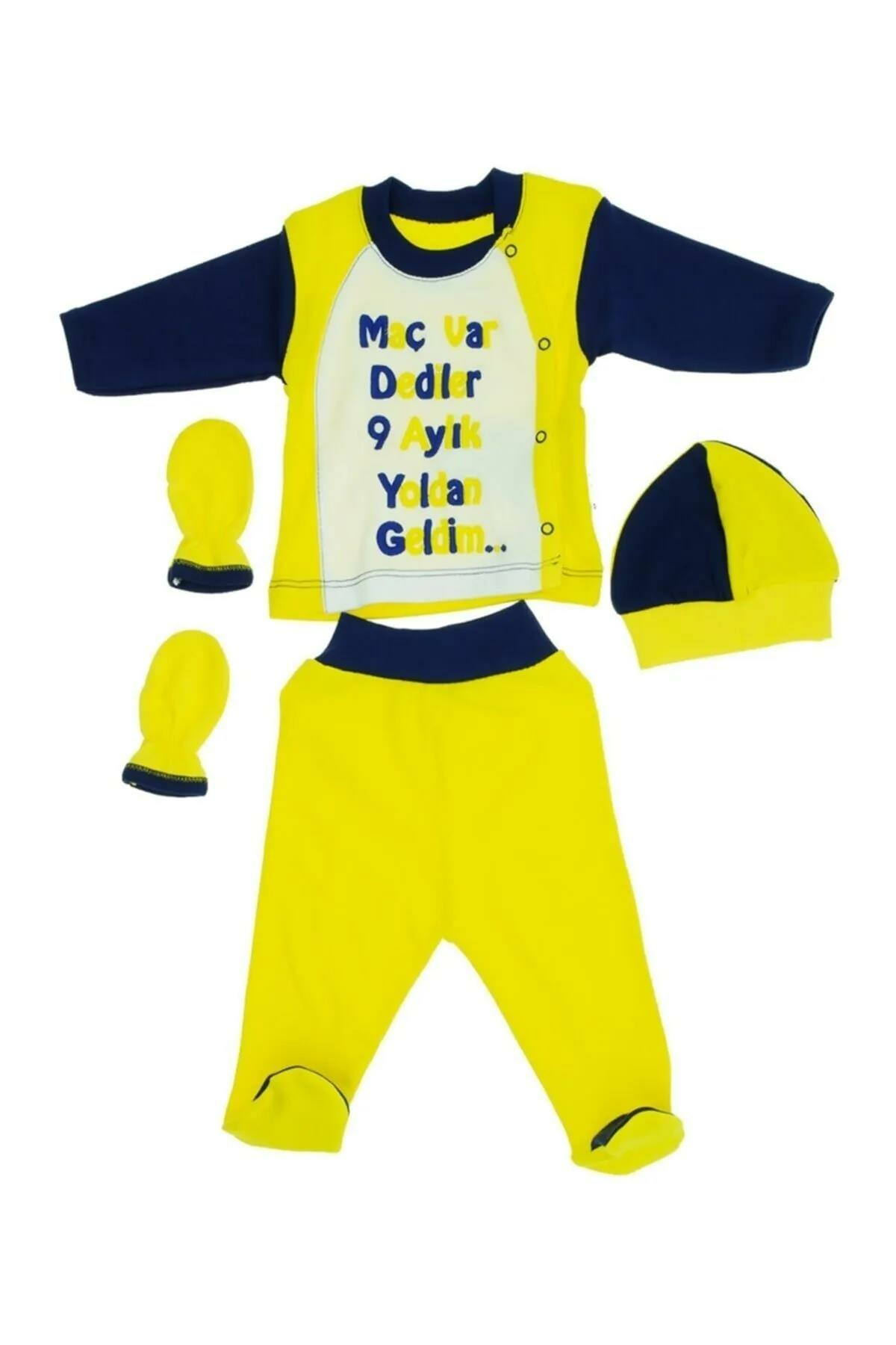 Pundikids Bebek Taraftar İşlemeli 4'lü Zıbın Seti