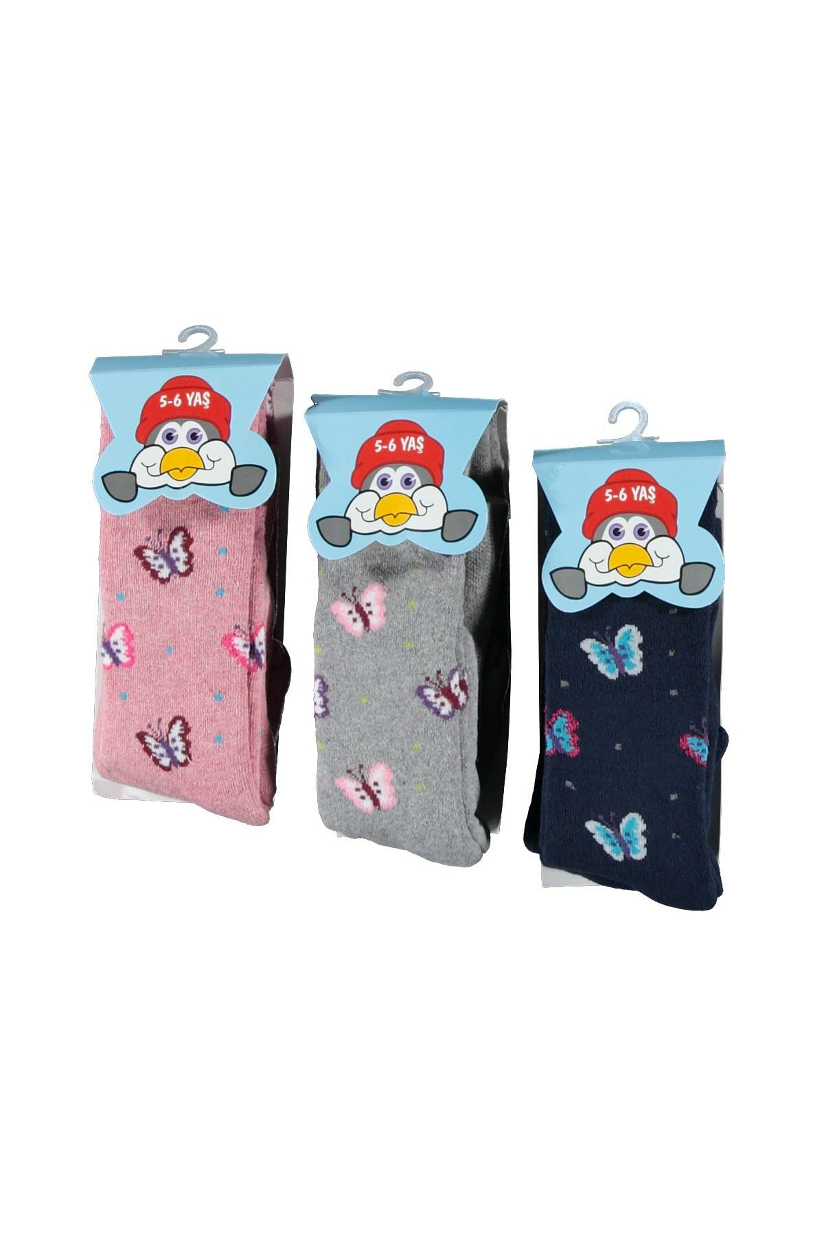 Pundikids Kız Çocuk 4'lü Çorap RENKLİ - 5 - 6 Yaş