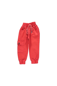 Kız Çocuk Kargo Keten Pantolon 4 - 5 YAŞ - Nar Çiçeği