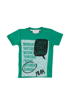 Erkek Çocuk Monday Baskılı t-shirt Yeşil - 3 Yaş