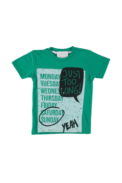 Erkek Çocuk Monday Baskılı t-shirt Yeşil - 4 Yaş