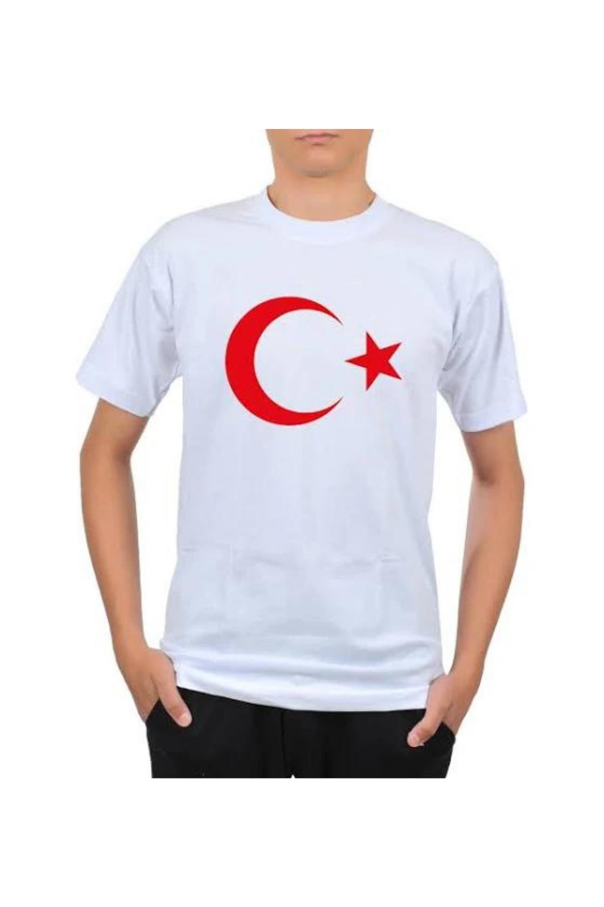 Pundikids Ay Yıldız Baskılı T-shirt Beyaz - 7 - 8 Yaş