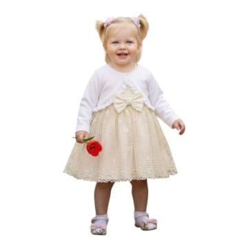 PETEK DANTEL BOLERALI BEBE ELBİSE