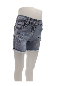 Kız Çocuk Likralı Kot Şort Açık Mavi - 4 Yaş