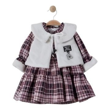 KIZ BEBEK MEVSİMLİK YELEKLİ ELBİSE