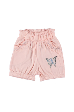 Kız Çocuk Kelebek Baskılı Şort Somon - 2 Yaş