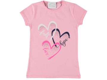 Pundikids Kız Çocuk Taş İşlemeli T-shirt Somon - 11 - 12 Yaş
