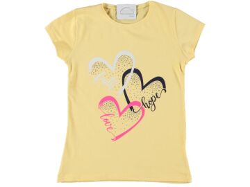 Pundikids Kız Çocuk Taş İşlemeli T-shirt Sarı - 9 - 10 Yaş