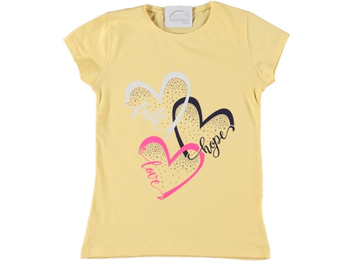 Pundikids Kız Çocuk Taş İşlemeli T-shirt Sarı - 10 - 11 Yaş