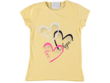 Pundikids Kız Çocuk Taş İşlemeli T-shirt Sarı - 11 - 12 Yaş