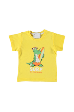 Erkek Çocuk Surf Baskılı T-shirt Sarı - 1 - 2 Yaş