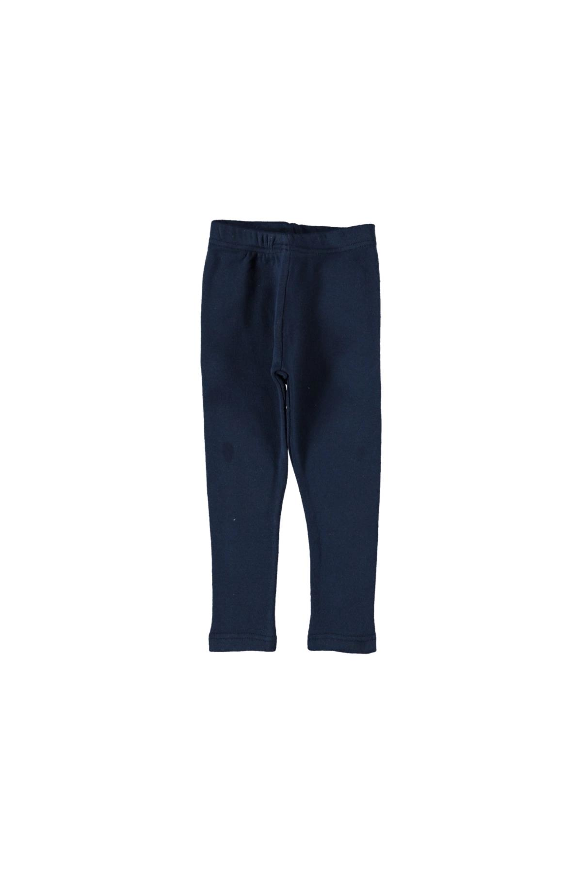 Pundikids Kız Çocuk Şardonlu Düz Renk Kışlık tayt Lacivert - 7 - 8 Yaş