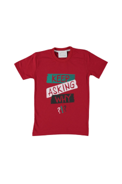 Erkek Çocuk Keep Baskılı T-shirt Kırmızı - 4 - 5 YAŞ