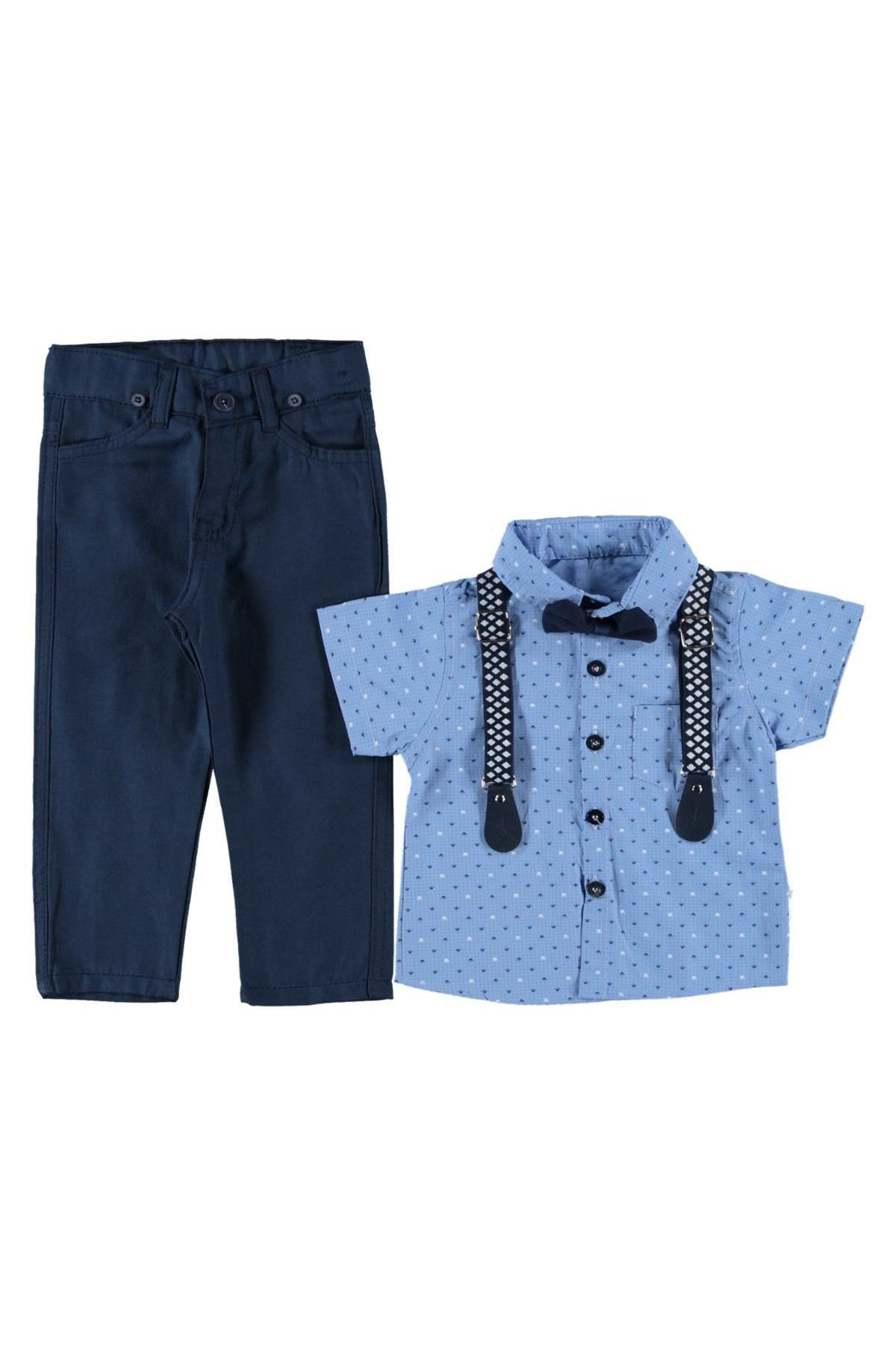 Pundikids Kısa Kol Gömlekli Keten Pantolonlu 4'lü Takım