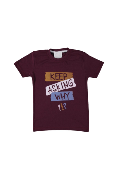 Erkek Çocuk Keep Baskılı T-shirt Bordo - 4 - 5 YAŞ