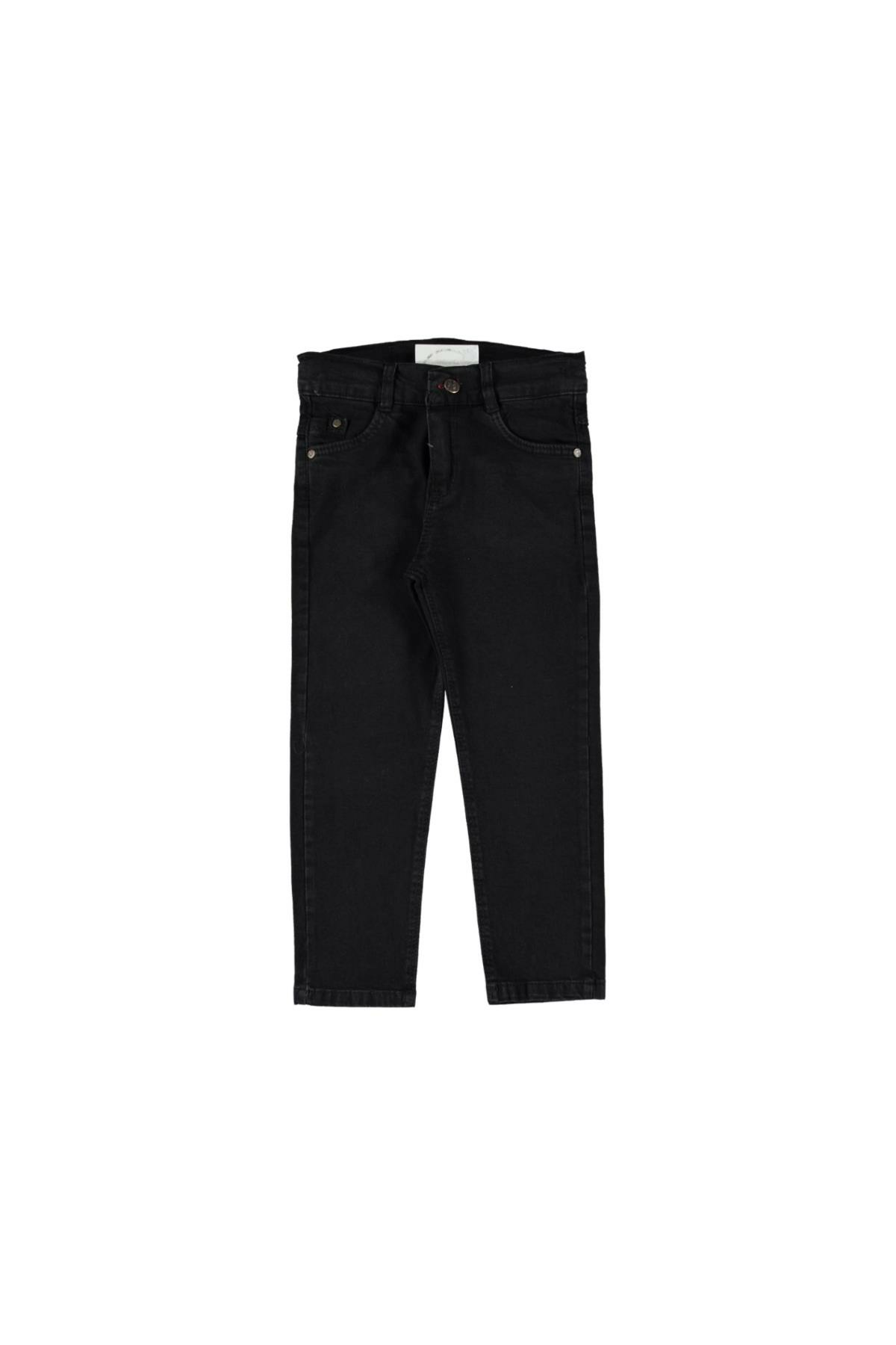 Pundikids Erkek Çocuk Rahat Kalıp Siyah Kot Pantolon Siyah - 7 - 8 Yaş