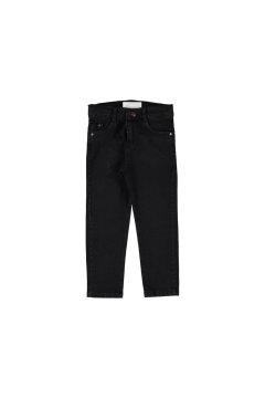 Pundikids Erkek Çocuk Rahat Kalıp Siyah Kot Pantolon Siyah - 10 - 11 Yaş