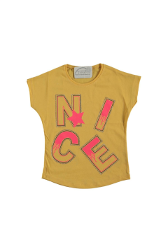Pundikids Kız Çocuk Altı Lastikli T-shirt Sarı - 4 Yaş