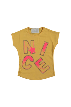 Pundikids Kız Çocuk Altı Lastikli T-shirt Sarı - 5 Yaş