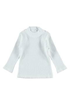 Pundikids Çocuk Yarım Balıkçı Yaka Raporlu Düz Badi Krem - 14 Yaş