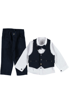 Pundikids Erkek Çocuk Yelekli Papyonlu Takım Lacivert - 3 Yaş