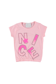 Pundikids Kız Çocuk Altı Lastikli T-shirt Pembe - 4 Yaş