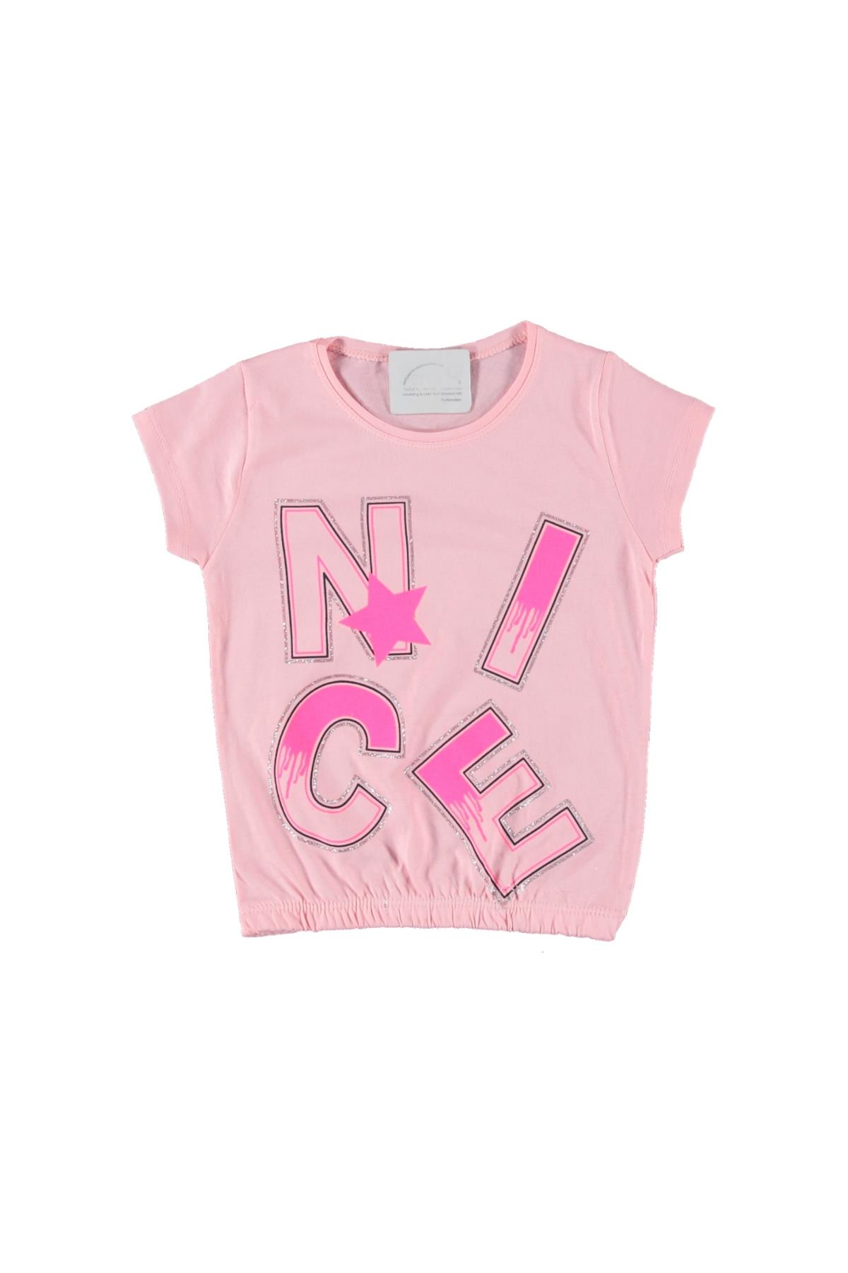 Pundikids Kız Çocuk Altı Lastikli T-shirt Pembe - 5 Yaş