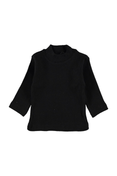 Pundikids Çocuk Yarım Balıkçı Yaka Raporlu Düz Badi Siyah - 12 Yaş