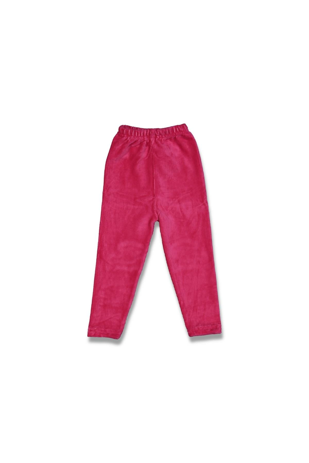 Kız Çocuk Kadife Tayt Fuşya - 2 - 3 Yaş